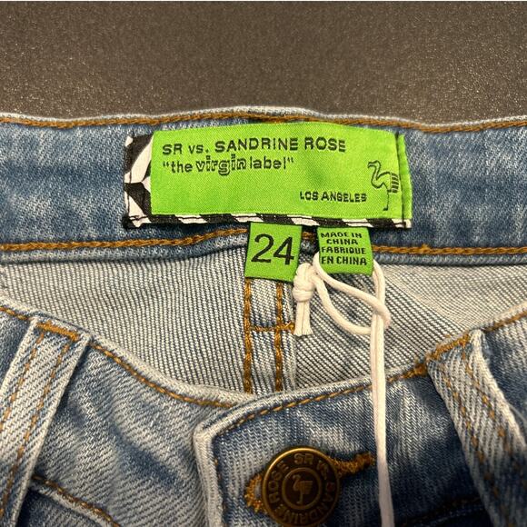 NWT SR vs Sandrine Rose Light Wash Flare Jeans Women's Size 24 - Picture 5 of 8